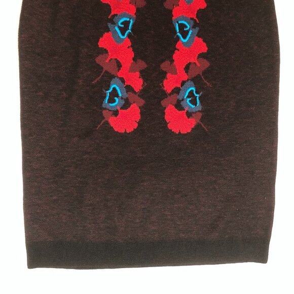 Shanghai Tang Gingko Cashmere + Wool Knit Dress in Black, Red, Blue Size EU M - Picture 3 of 14